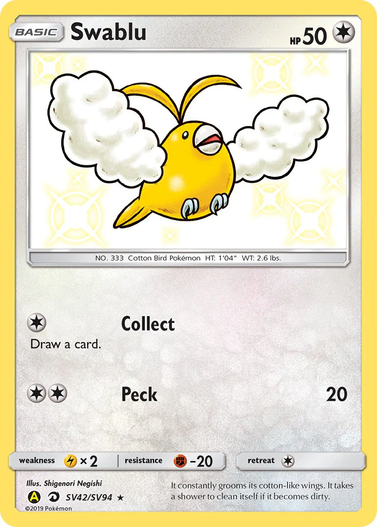 Hidden Fates SV42 Swablu