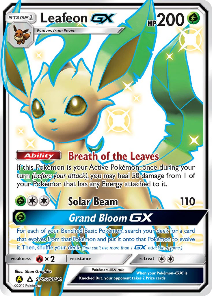 Hidden Fates SV46 Leafeon-GX