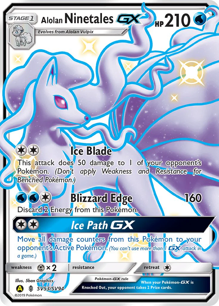 Hidden Fates SV53 Alolan Ninetales-GX