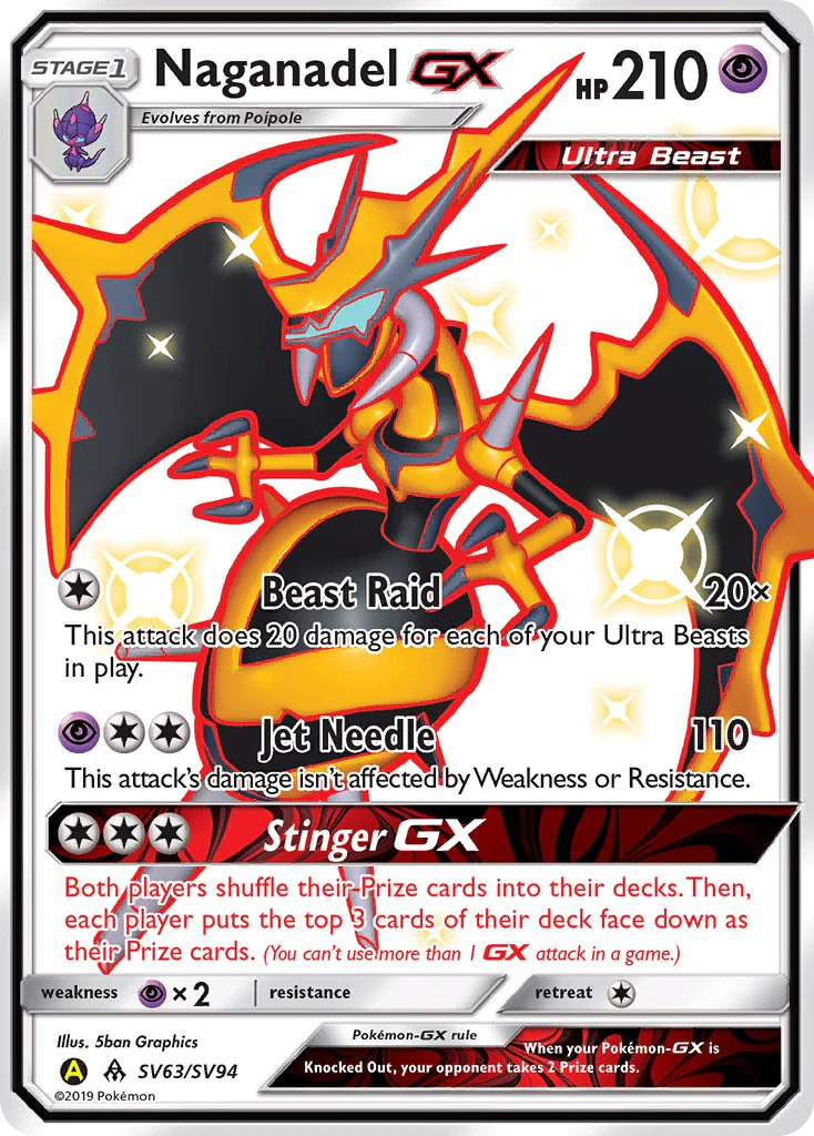 Hidden Fates SV63 Naganadel-GX