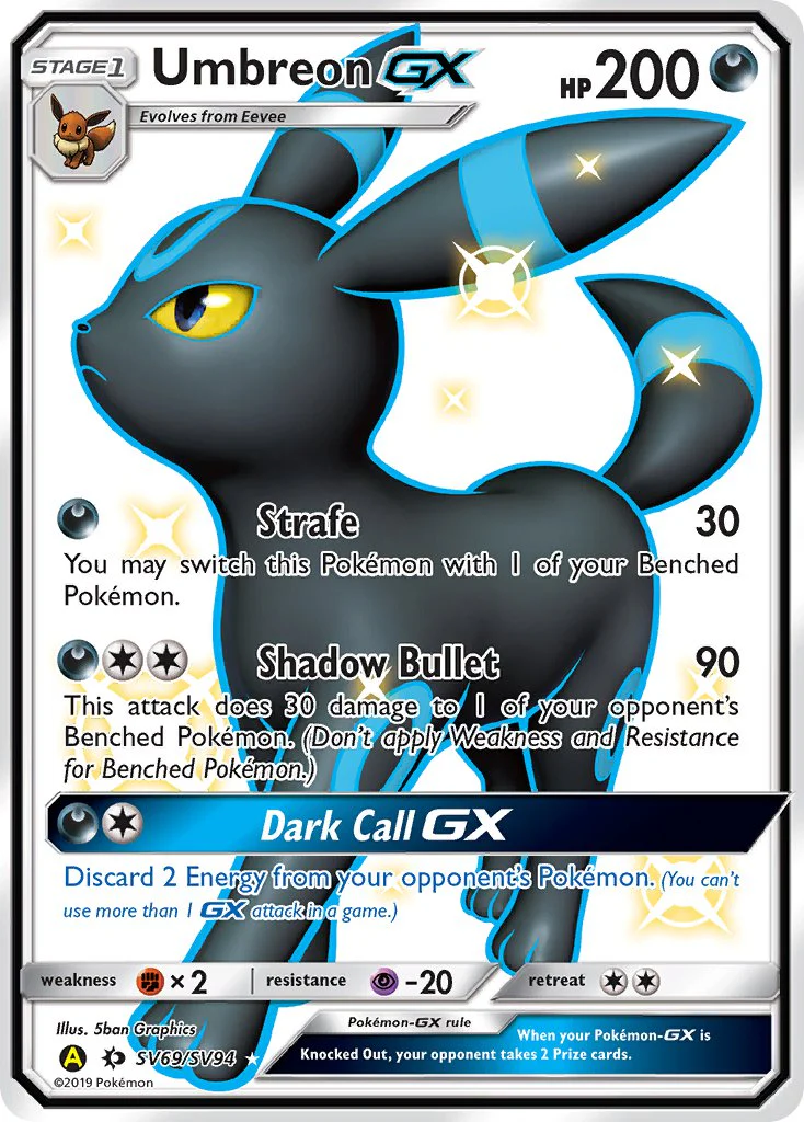 Hidden Fates SV69 Umbreon-GX