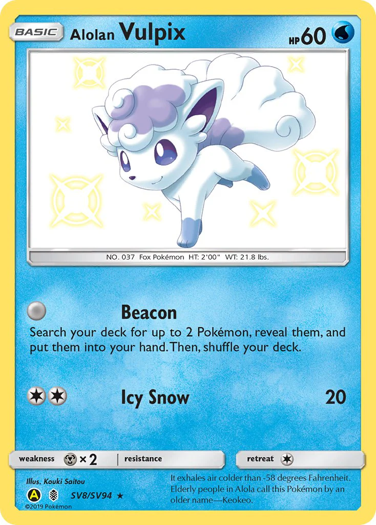 Hidden Fates SV8 Alolan Vulpix