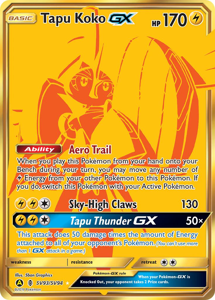 Hidden Fates SV93 Tapu Koko-GX