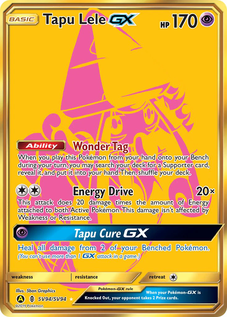 Hidden Fates SV94 Tapu Lele-GX