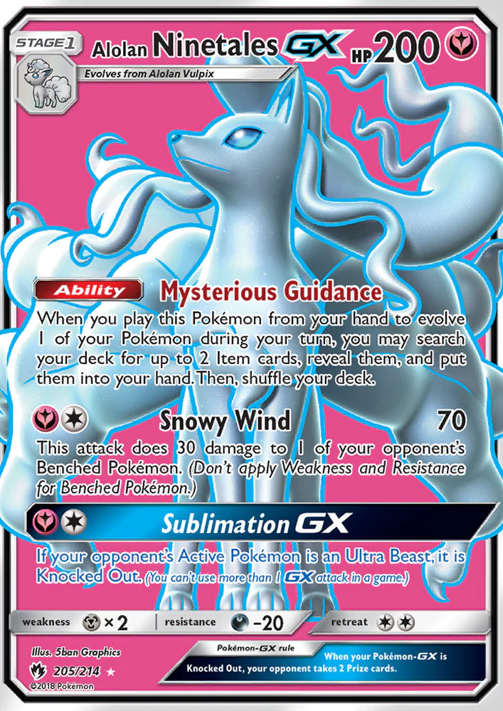 Lost Thunder 205 Alolan Ninetales-GX