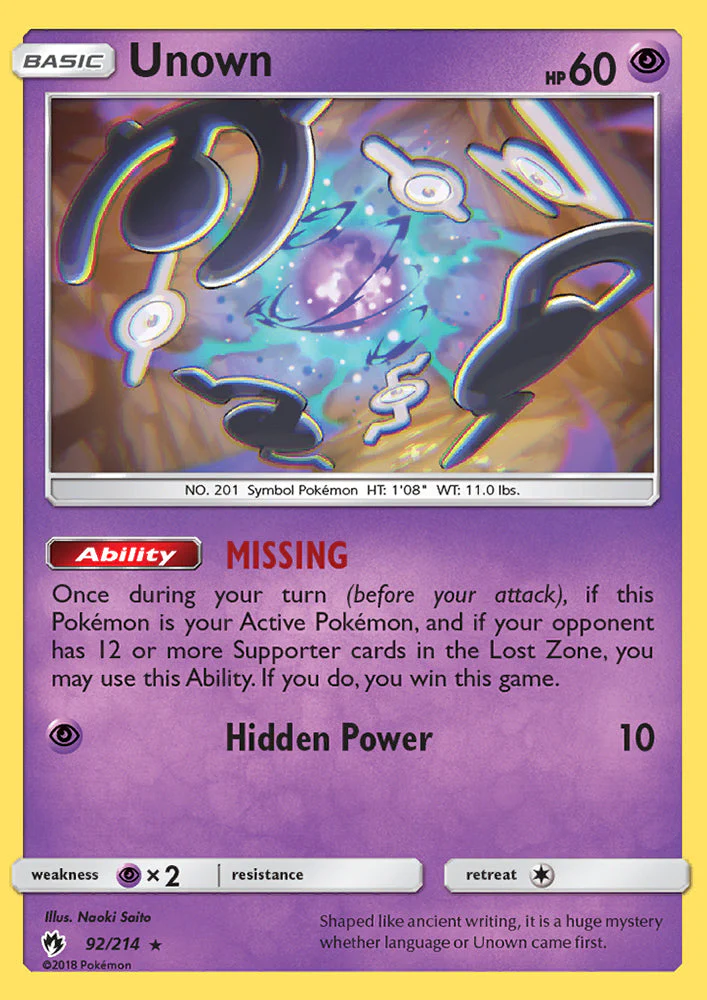 Lost Thunder 092 Unown
