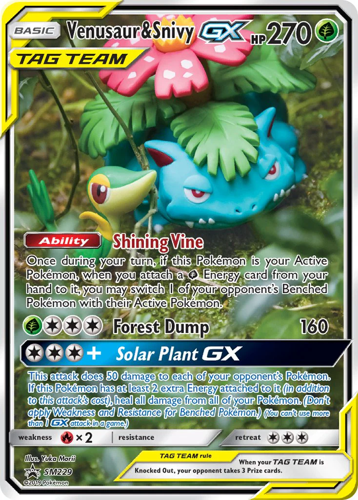 SM Black Star Promos 229 Venusaur & Snivy-GX / TAG TEAM Generations Premium Collection