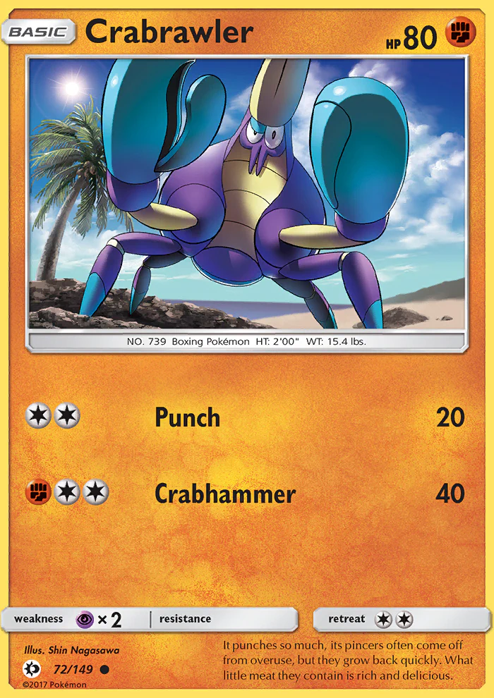 Sun and Moon 072 Crabrawler