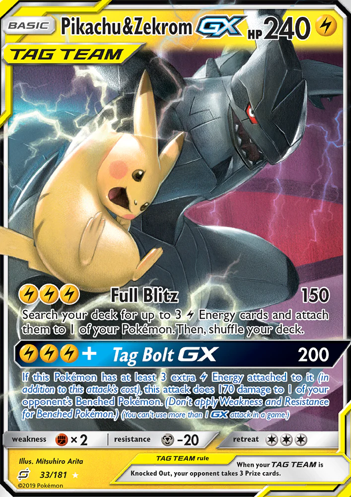 Team Up 33 Pikachu & Zekrom-GX