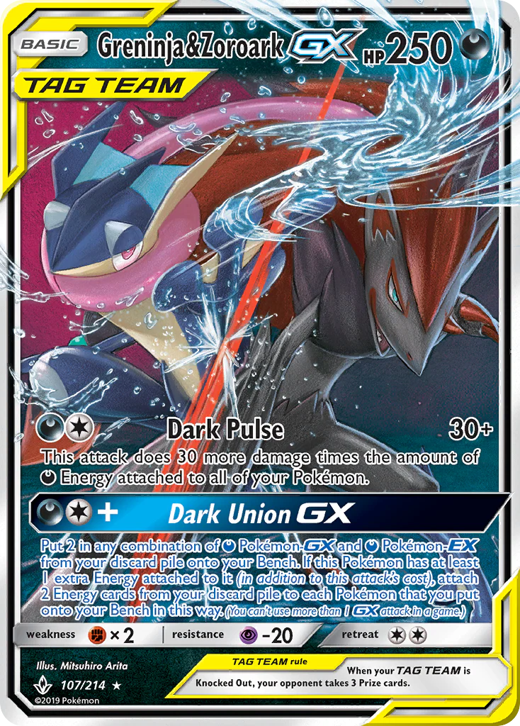 Unbroken Bonds 107 Greninja & Zoroark-GX