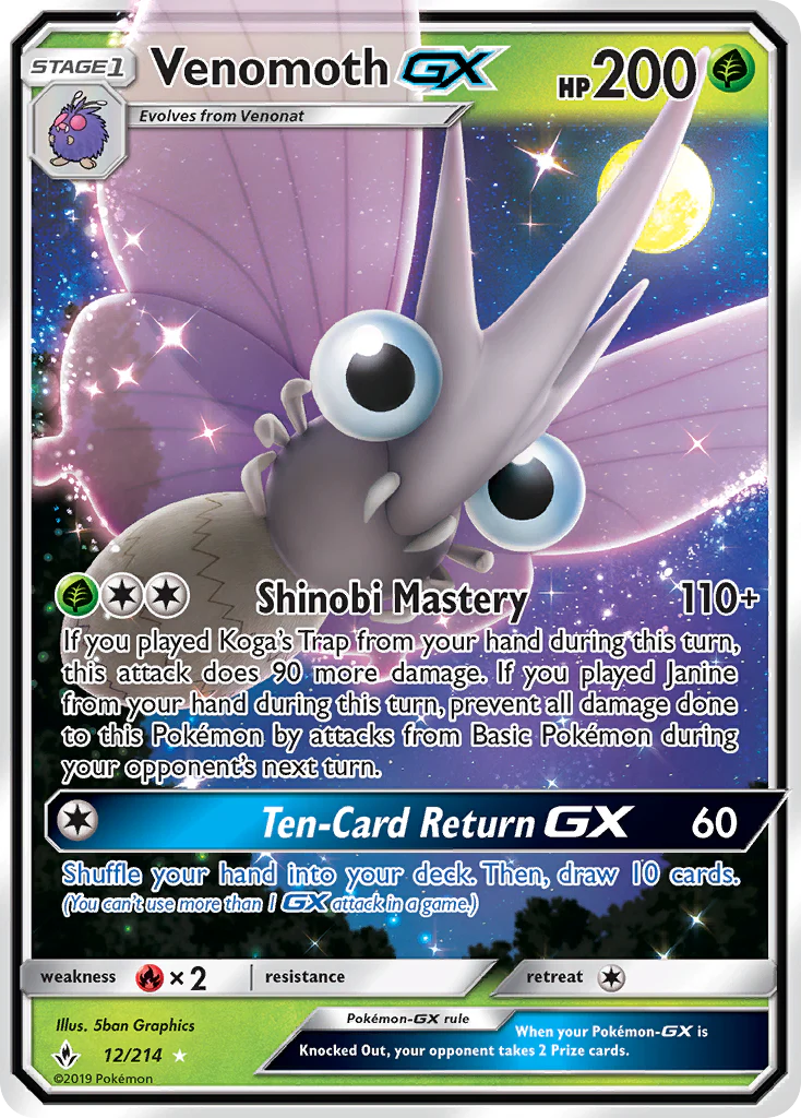 Unbroken Bonds 012 Venomoth-GX