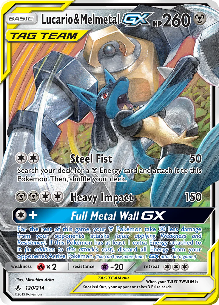 Unbroken Bonds 120 Lucario & Melmetal-GX