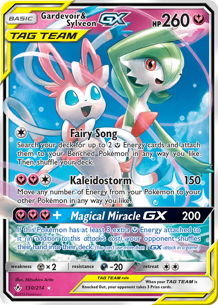 Unbroken Bonds 130 Gardevoir & Sylveon-GX