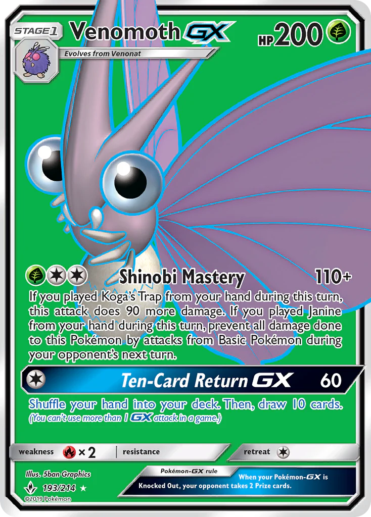 Unbroken Bonds 193 Venomoth-GX