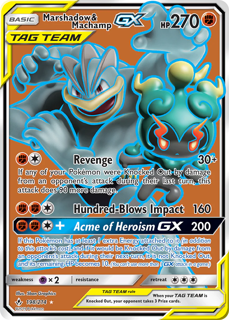 Unbroken Bonds 198 Marshadow & Machamp-GX