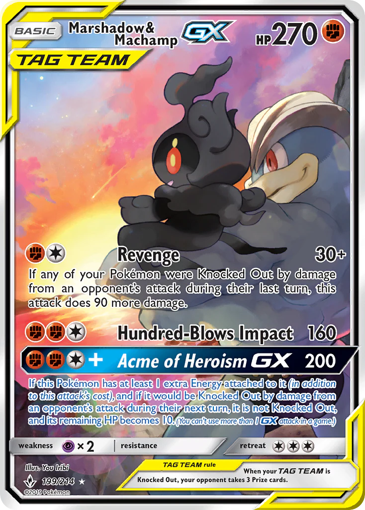 Unbroken Bonds 199 Marshadow & Machamp-GX