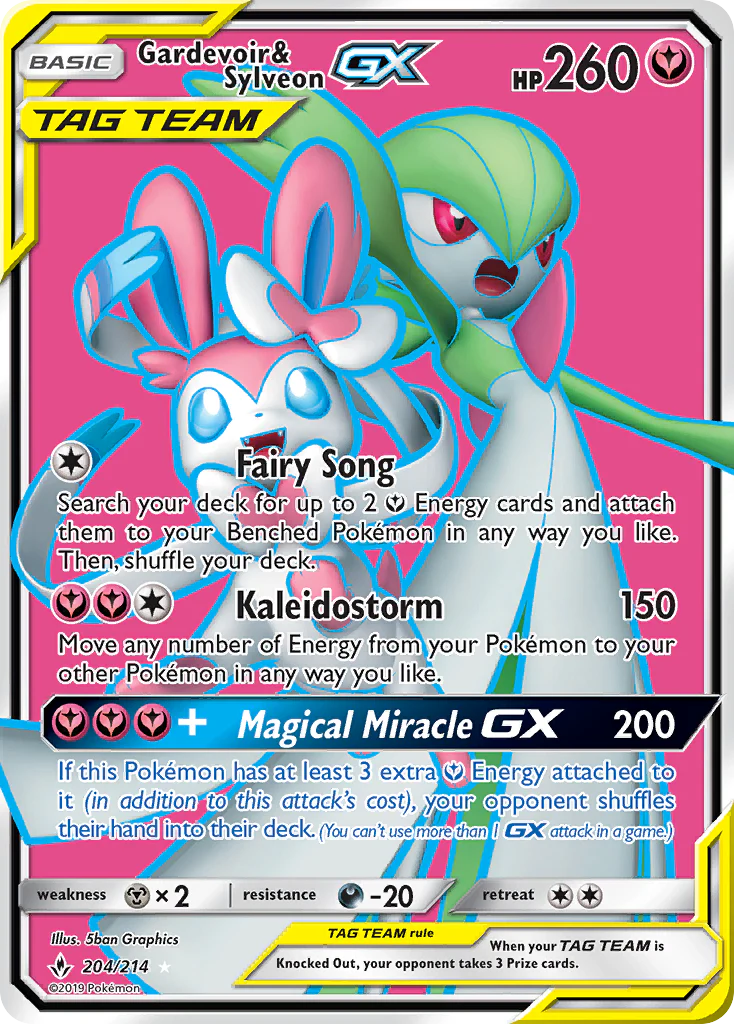 Unbroken Bonds 204 Gardevoir & Sylveon-GX