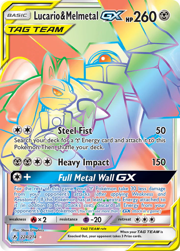Unbroken Bonds 224 Lucario & Melmetal-GX