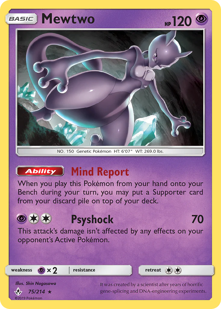 Unbroken Bonds 075 Mewtwo