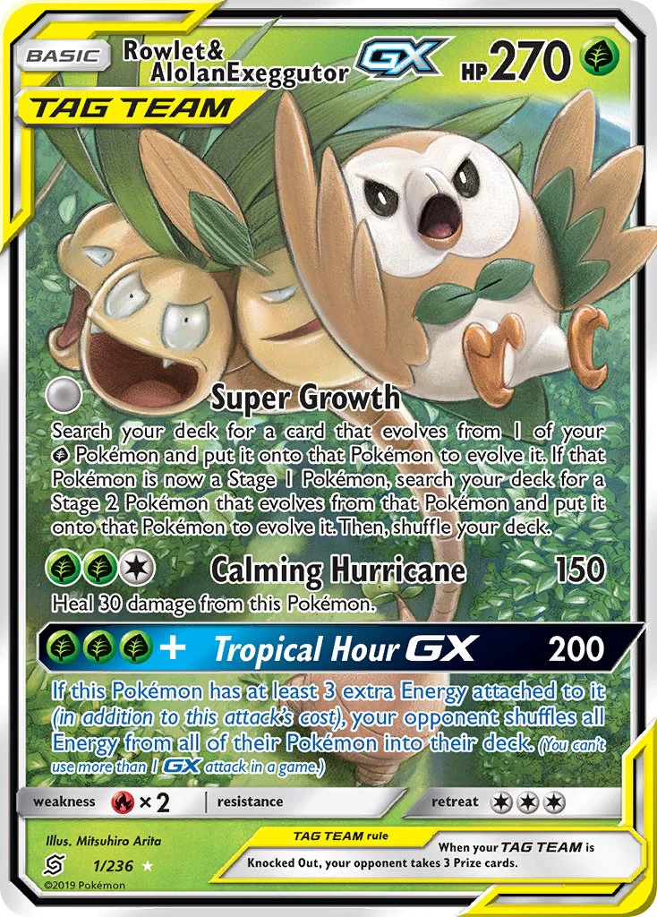 Unified Minds 001 Rowlet & Alolan Exeggutor-GX