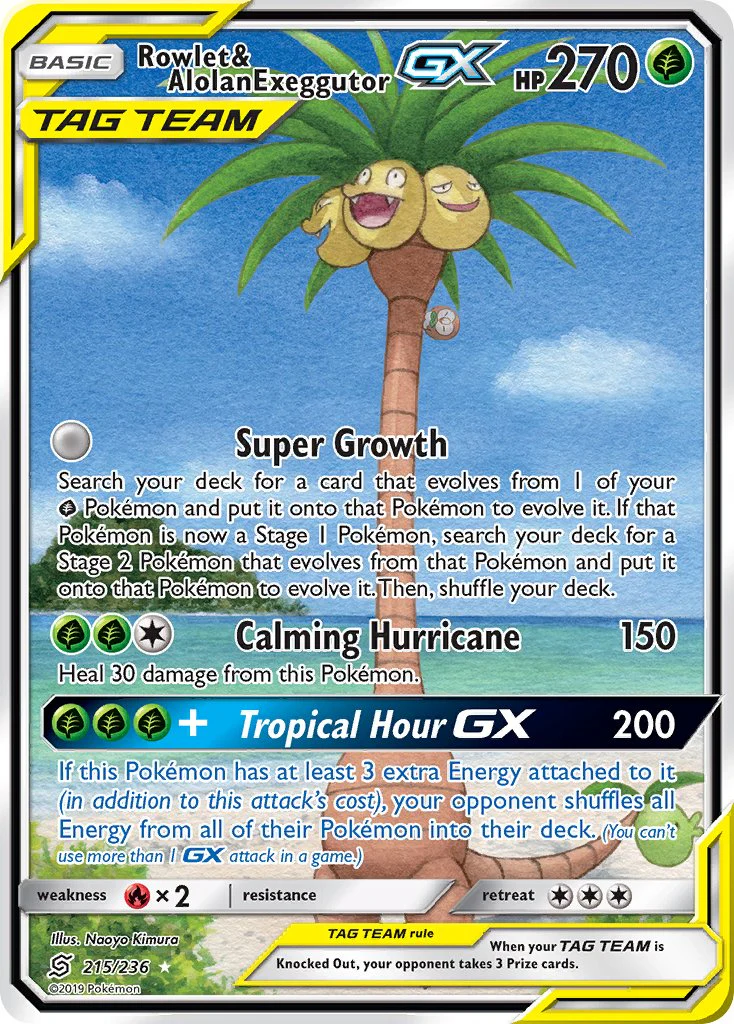 Unified Minds 215 Rowlet & Alolan Exeggutor-GX