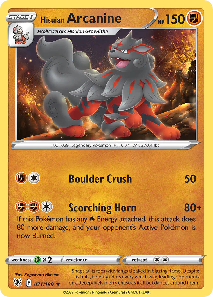 Astral Radiance 071 Hisuian Arcanine