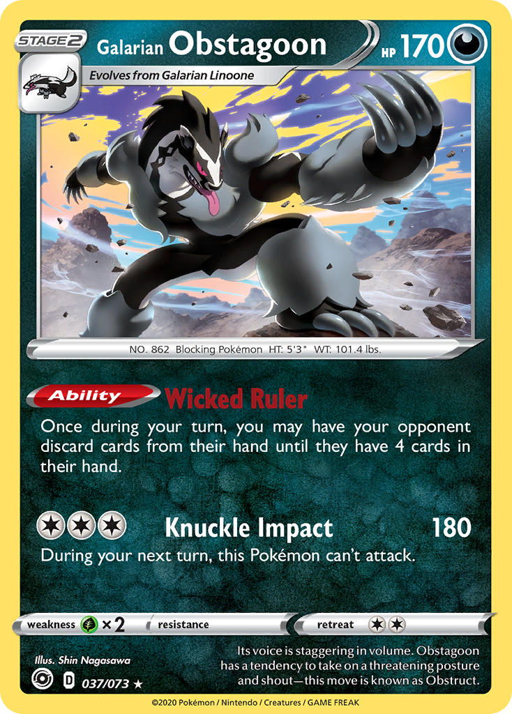 Champions Path 037 Galarian Obstagoon
