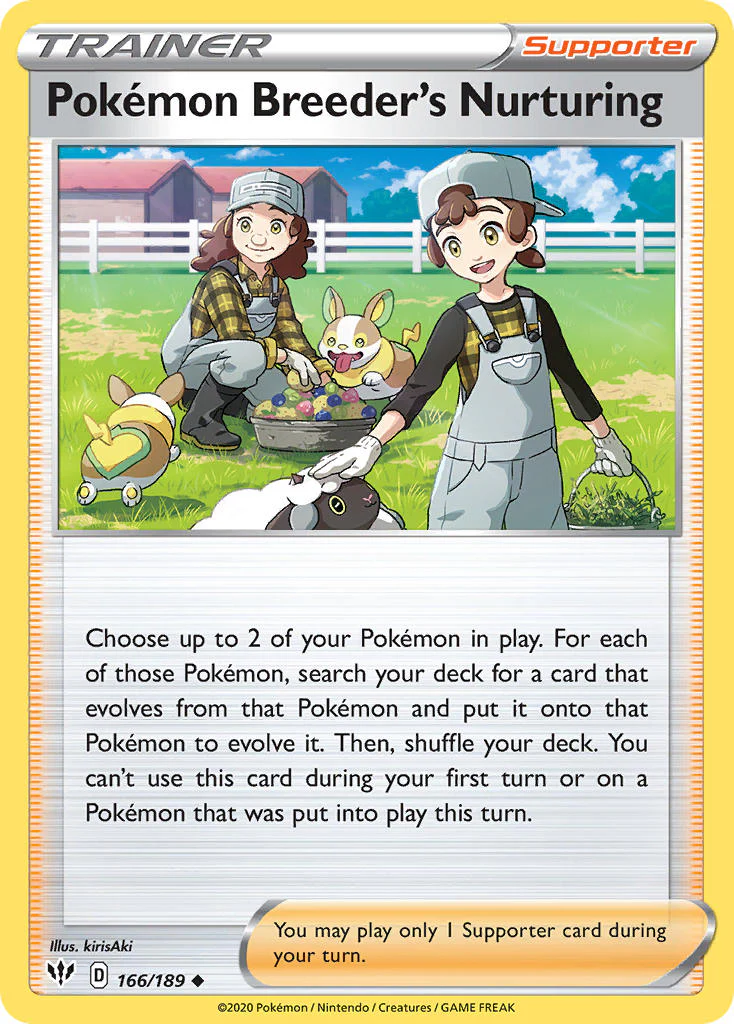 Darkness Ablaze 166 Pokemon Breeder's Nurturing
