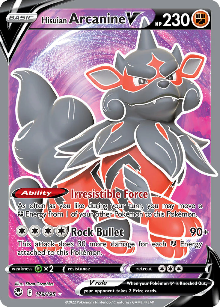 Silver Tempest 179 Hisuian Arcanine V