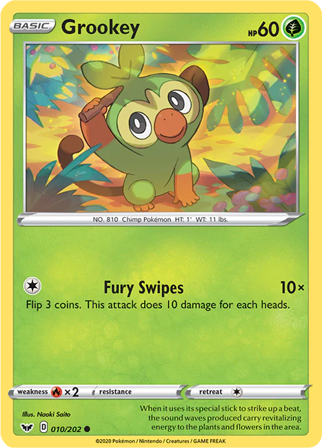 Sword and Shield Base 010 Grookey