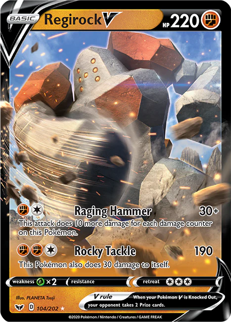 Sword and Shield Base 104 Regirock V