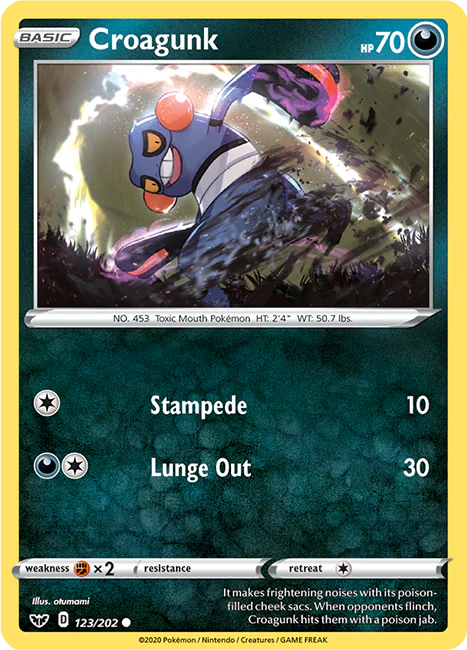 Sword and Shield Base 123 Croagunk