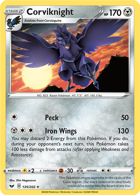 Sword and Shield Base 135 Corviknight