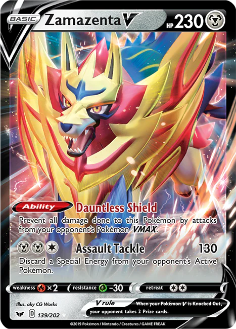 Sword and Shield Base 139 Zamazenta V
