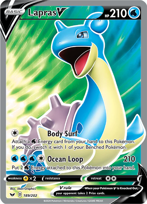 Sword and Shield Base 189 Lapras V