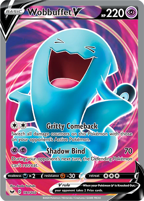 Sword and Shield Base 191 Wobbuffet V