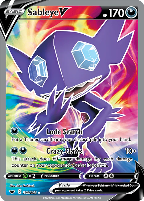 Sword and Shield Base 194 Sableye V