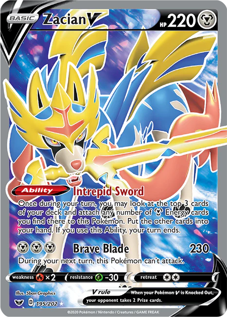 Sword and Shield Base 195 Zacian V