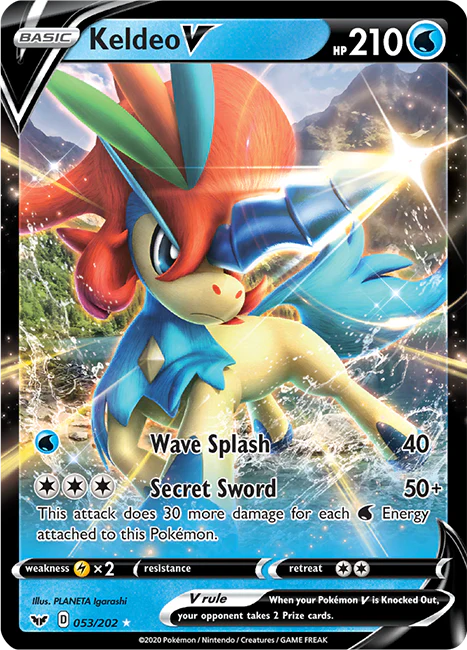 Sword and Shield Base 053 Keldeo V