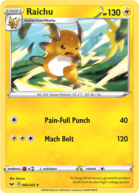 Sword and Shield Base 066 Raichu