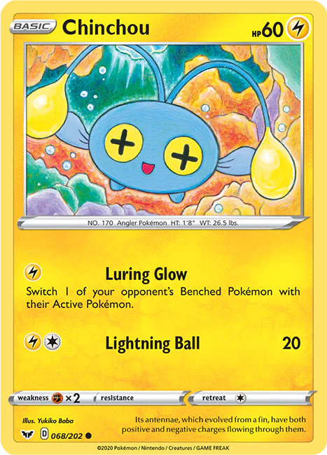 Sword and Shield Base 068 Chinchou