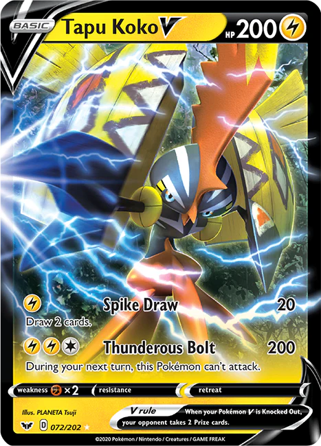 Sword and Shield Base 072 Tapu Koko V