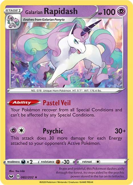 Sword and Shield Base 082 Galarian Rapidash