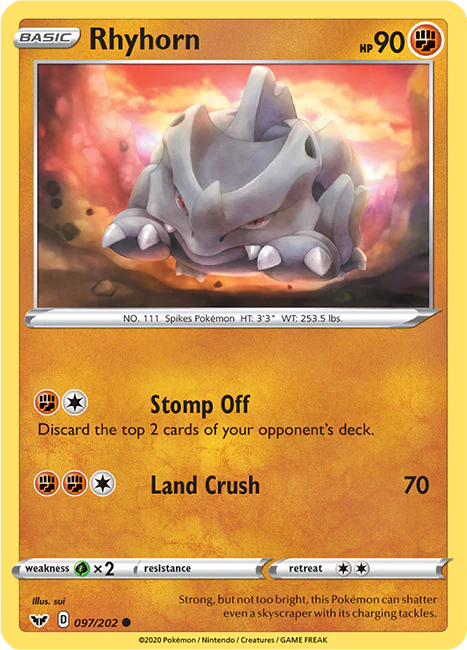Sword and Shield Base 097 Rhyhorn
