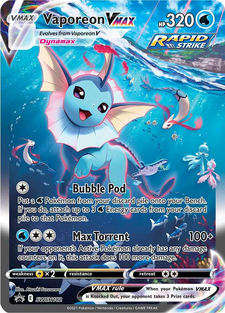 SWSH Black Star Promos 182 Vaporeon VMAX