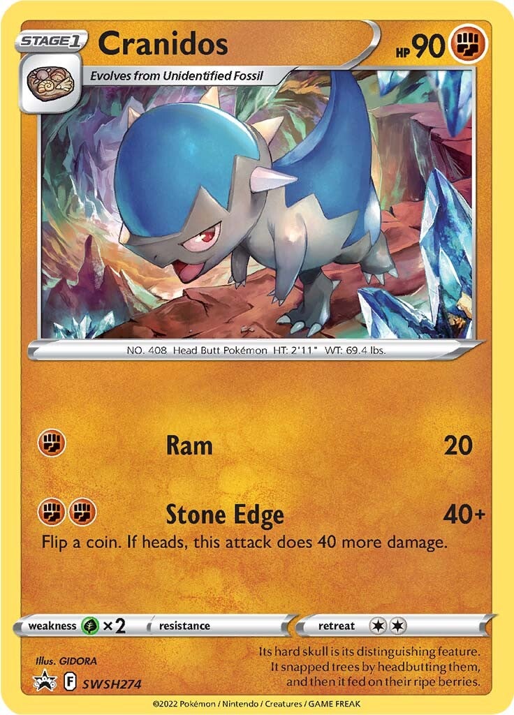 SWSH Black Star Promos 274 Cranidos