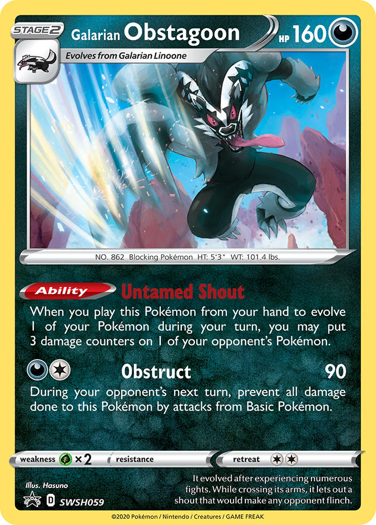SWSH Black Star Promos 059 Galarian Obstagoon