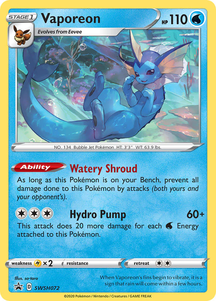 SWSH Black Star Promos 072 Vaporeon