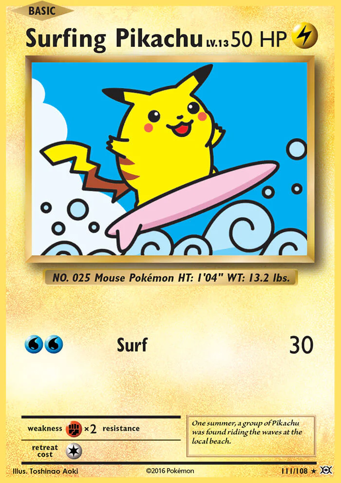 Evolutions 111 Surfing Pikachu